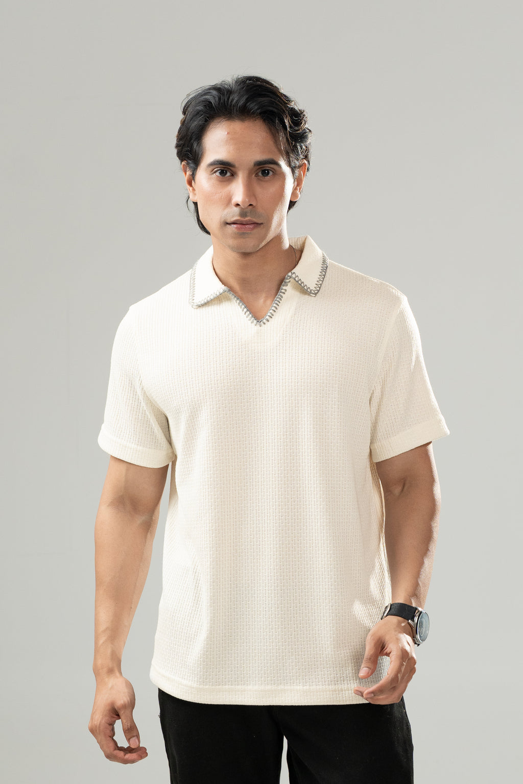 Textured White Knit