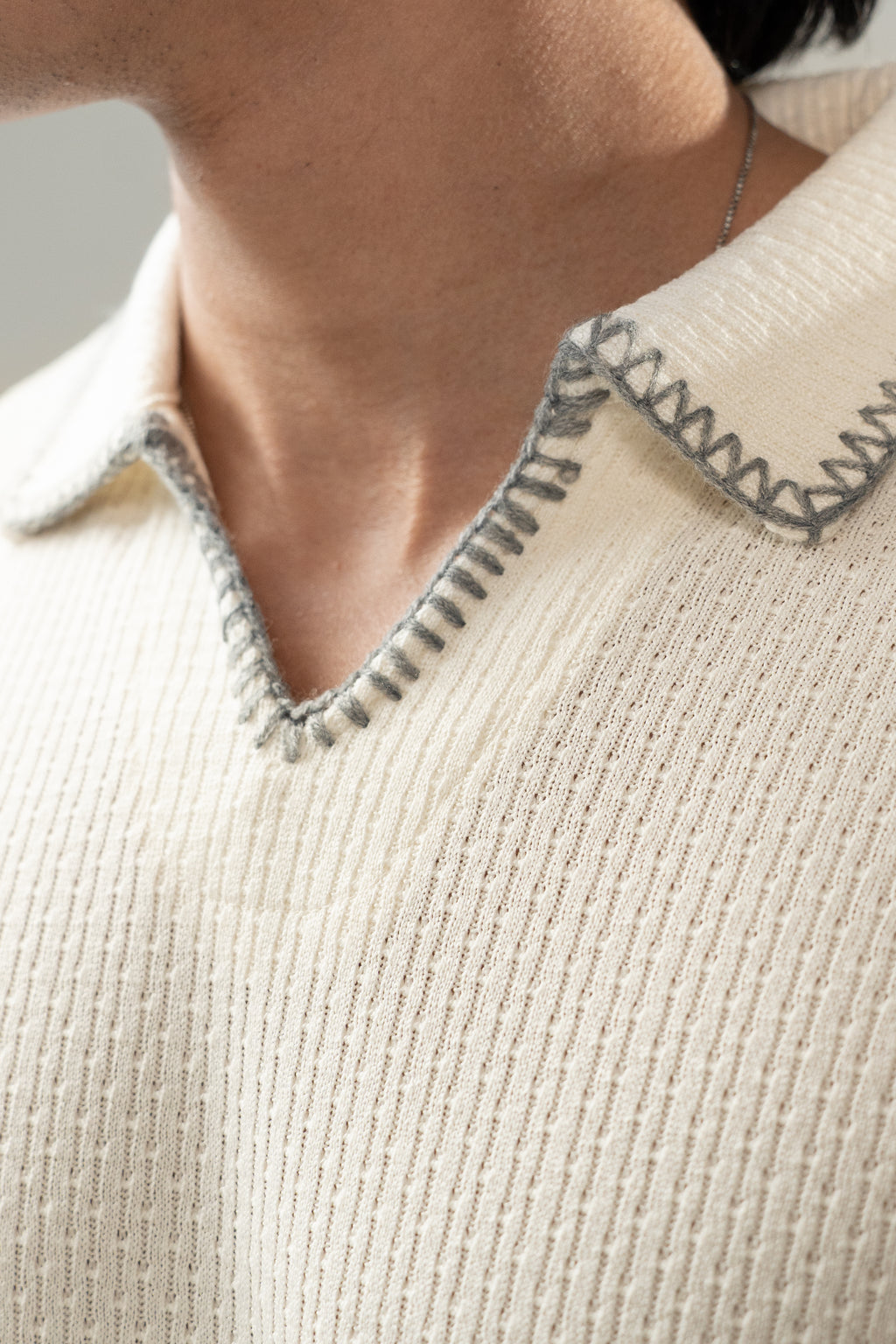 Textured White Knit